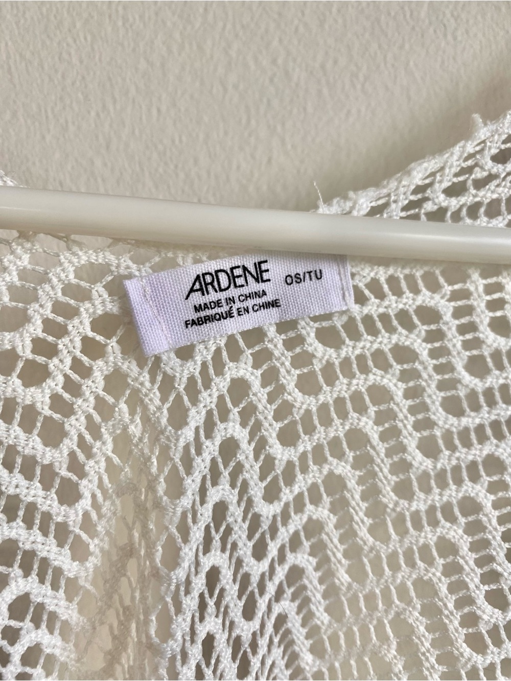 White Crochet Fringe Kimono Cover-Up - Picture 4 of 5
